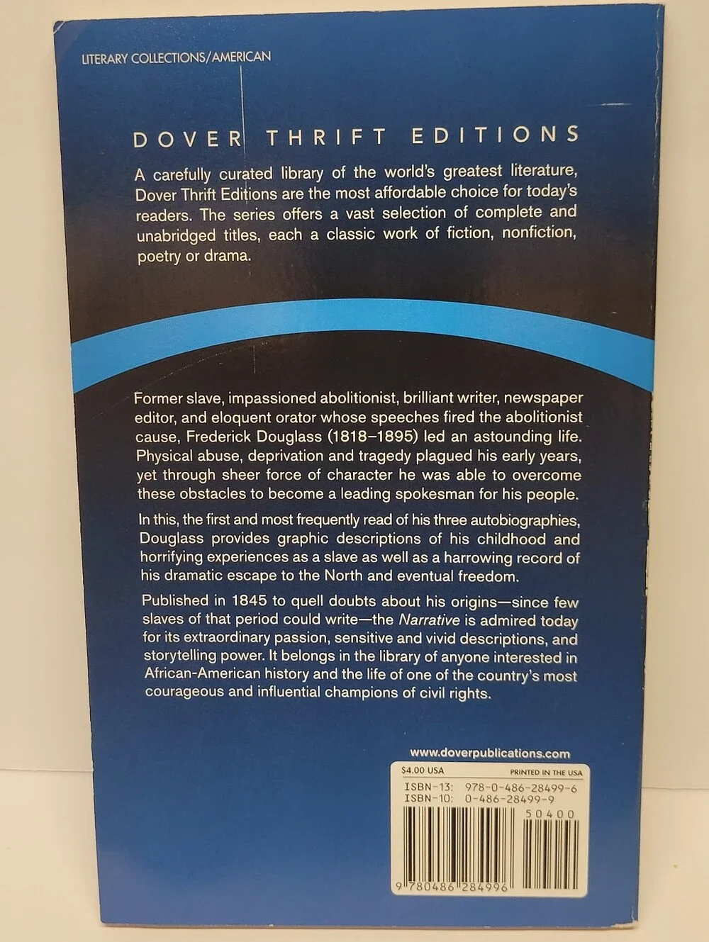 Narrative of the Life of Frederick Douglass - Blue Paperback